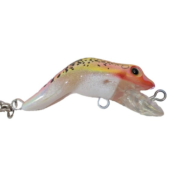 River's Edge Pink Spotted Frog Fishing Lure Metal Keychain Fisherman Gift NEW - Picture 5 of 7